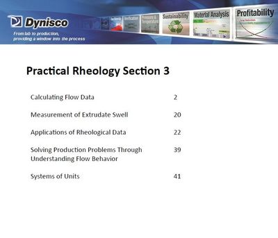 Practical Rheology Section 3