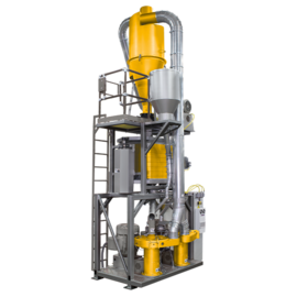 The plastic cryogenic pulverizer is a economical ambient air-cooled solution for production - Pulverizing System REX duo


