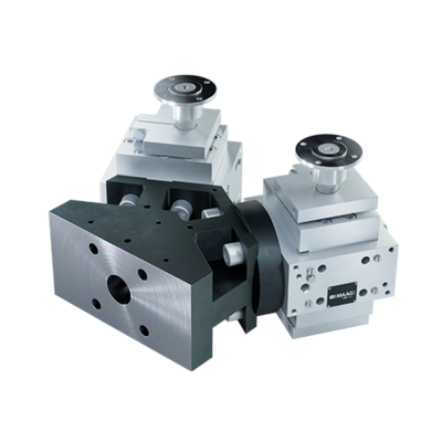 Twin outlet gear pump for complex extrusion applications — extrex⁶ Y-Adaptor
