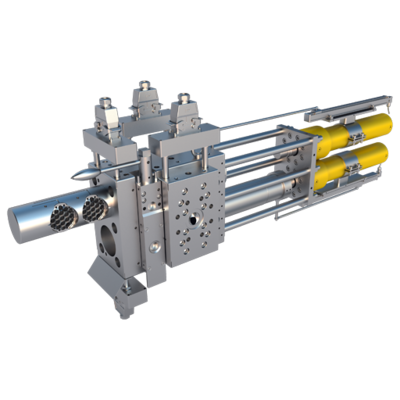 Automtic self cleaning screen changer for polymer extrusion industry and filtration systems - CSC/BF-4F