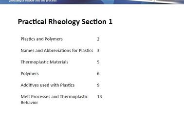 Practical Rheology Section 1