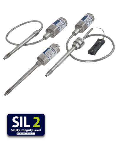 PT460E - Sensor with rigid stem, PT462E - Sensor with rigid stem and flexible stem, TPT463E - Combined sensor with rigid stem, flexible stem and built-in temperature sensor