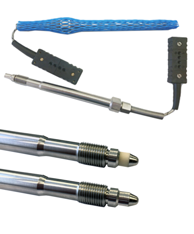 DYKE melt temperature sensor with conical tip.