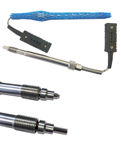 Melt temperature sensor with elliptical tip, adjustable polymer flow orientation