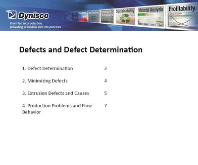 Defects and Defect Determination