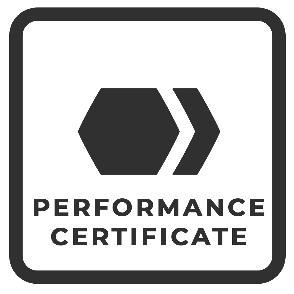 Performance test certificates