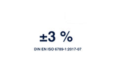Přesnost činí ±3 podle normy DIN EN ISO 6789-1:2017-07
